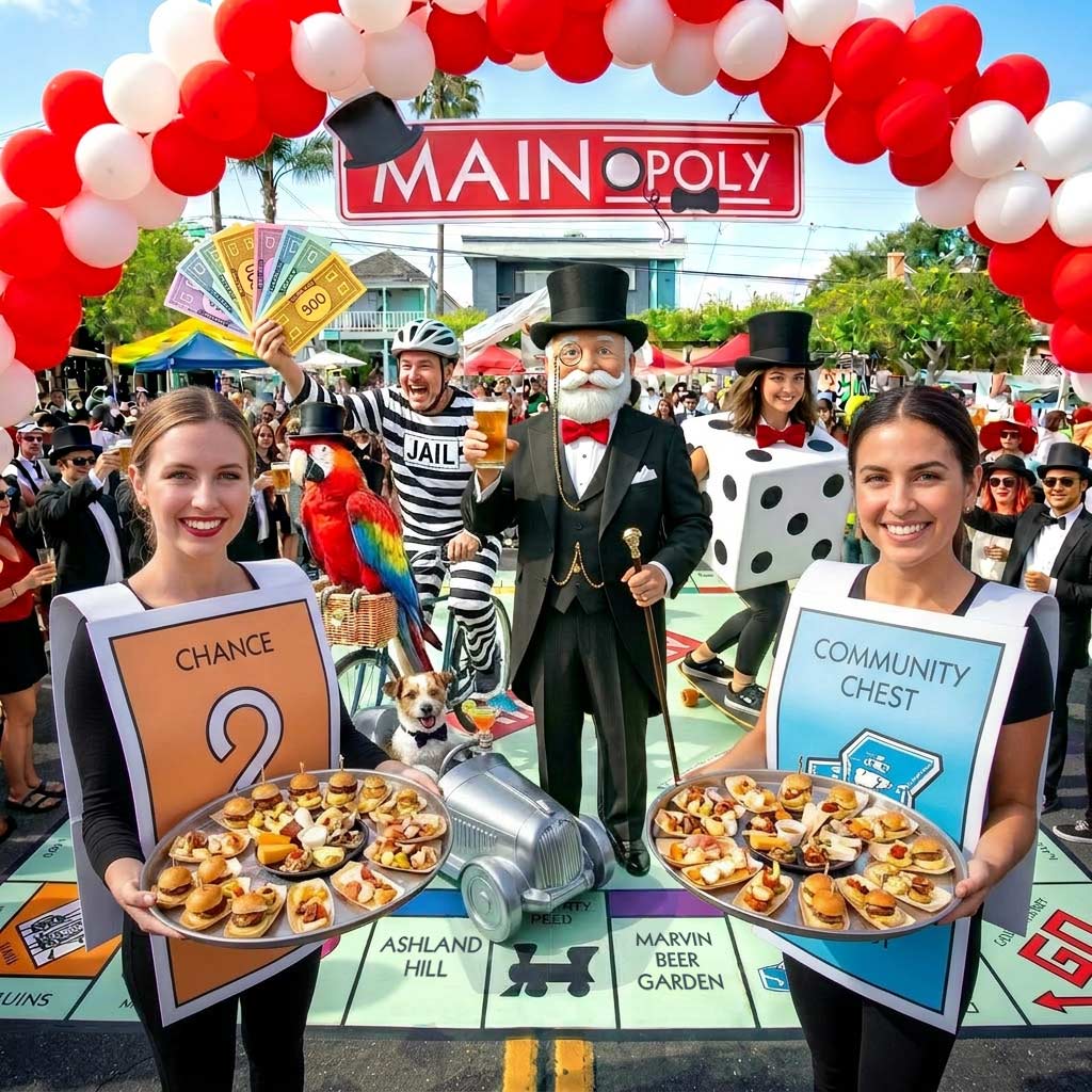 Mainopoly Event A Taste of Main Street - Main Street, Santa Monica, Fee Alvi AI Designer